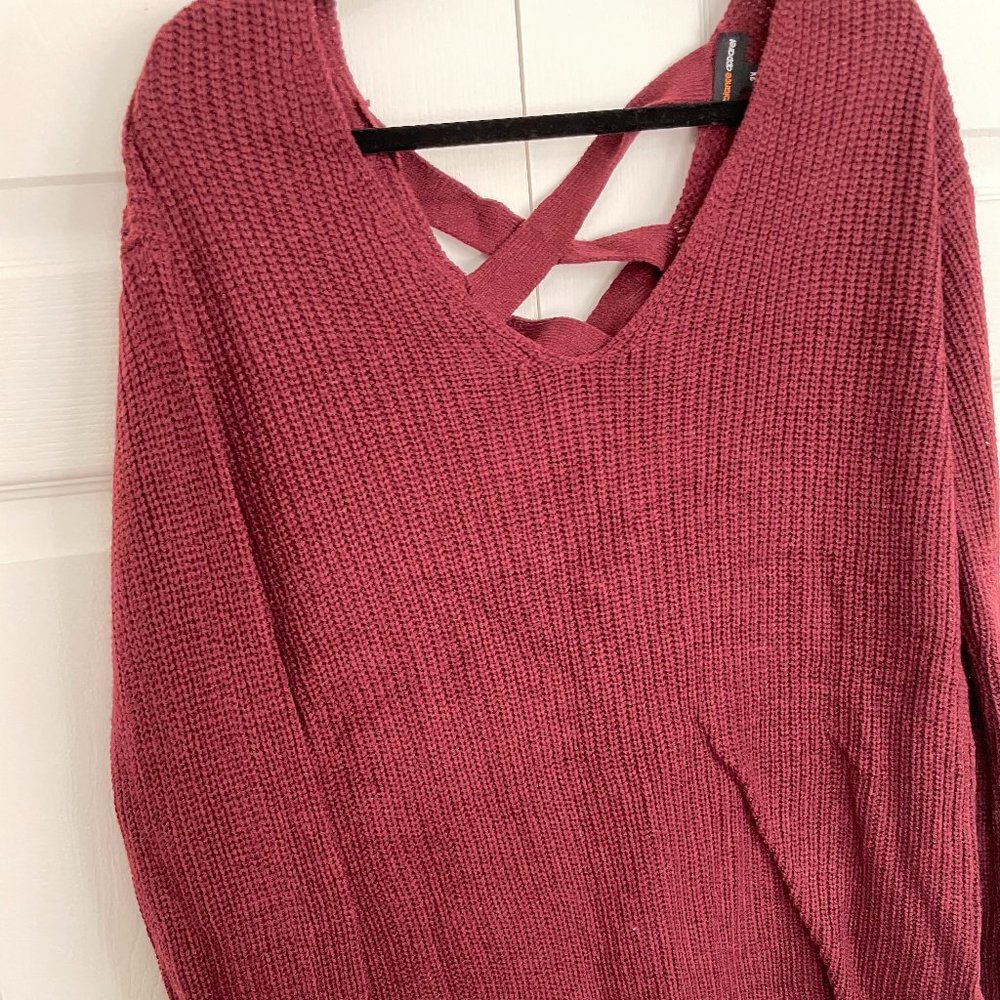 Womens V-Neck Sweater with cross back